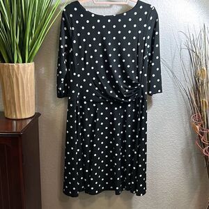 #73 Allison Daley  polkadot, half sleeve midi dress size 12 petite